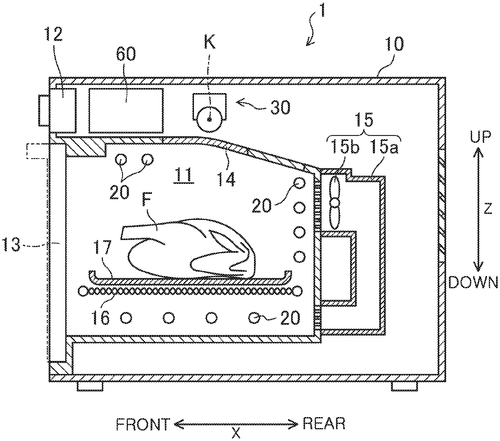 Heating cooker including three dimensional measuring device Image